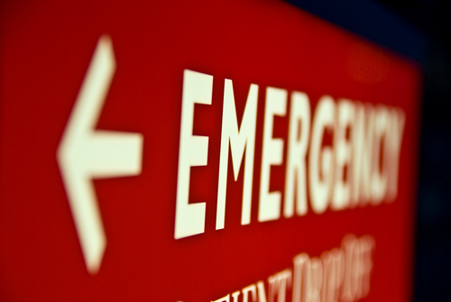 Image of a dental emergency sign at East Village Dental Centre.